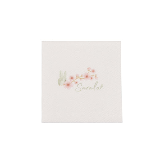 Pink Floral Cocktail Napkin