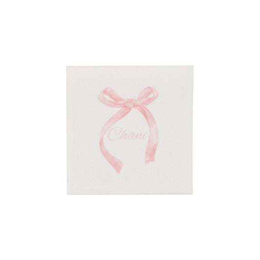 Bow Name Cocktail Napkin